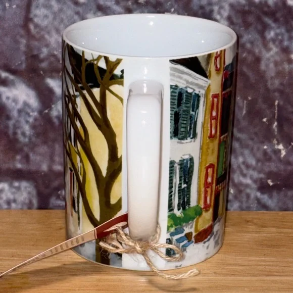 Pottery Barn Winter Village Ceramic Coffee Cocoa Mug Christmas Large 12oz NEW - Picture 4 of 9